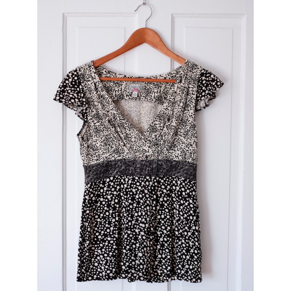 Anthropologie Baraschi Faux Wrap Polka Dot Blouse